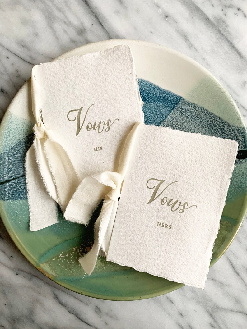 Letterpress vow book/vow books/elegant vow book/letterpress vows/wedding vows/wedding vows keepsake/vows card/vow book/wedding gift image 1