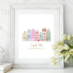 Capitol Hill foil print/ Washington DC foil print/ DC print/ washington art /washington dc art/ Capitol Hill Washington dc print