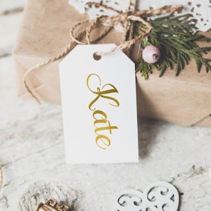 Personalized name gold foil gift tag / personalized favor tag /gold foil holiday gift tag/ custom gift tag / personalized gift tag