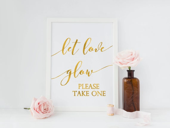 Let love glow sign ~ Wedding Sign Wedding Decor ~ Sparkler send off Sign