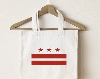 Washington DC flag tote bag/ Washington DC logo bag/ reuseable bag/ DC state bag/ gold glitter/ washington dc bag/ washington dc tote