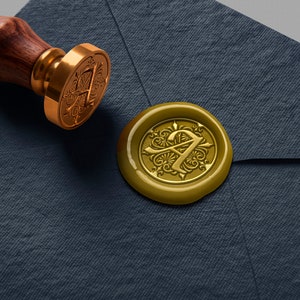 Monogram wax seal/ envelope wax seal/wedding monogram seal/envelope seal/ wedding invitation seals/ self-adhesive wax seal image 1