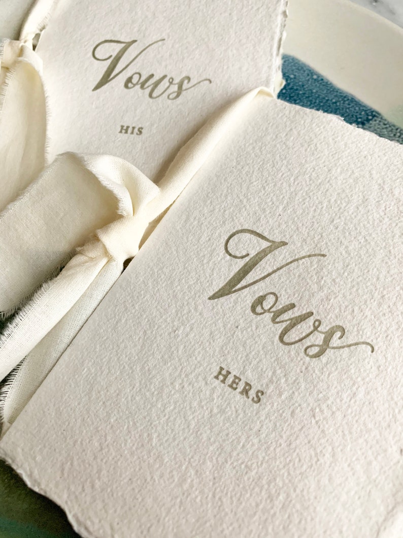 Letterpress vow book/vow books/elegant vow book/letterpress vows/wedding vows/wedding vows keepsake/vows card/vow book/wedding gift image 3