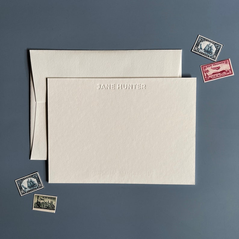 Personalized Letterpress Stationary - set of 10