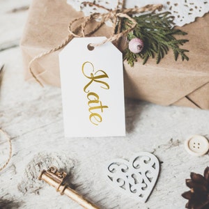 Personalized name gold foil gift tag / personalized favor tag /gold foil holiday gift tag/ custom gift tag / personalized gift tag image 2