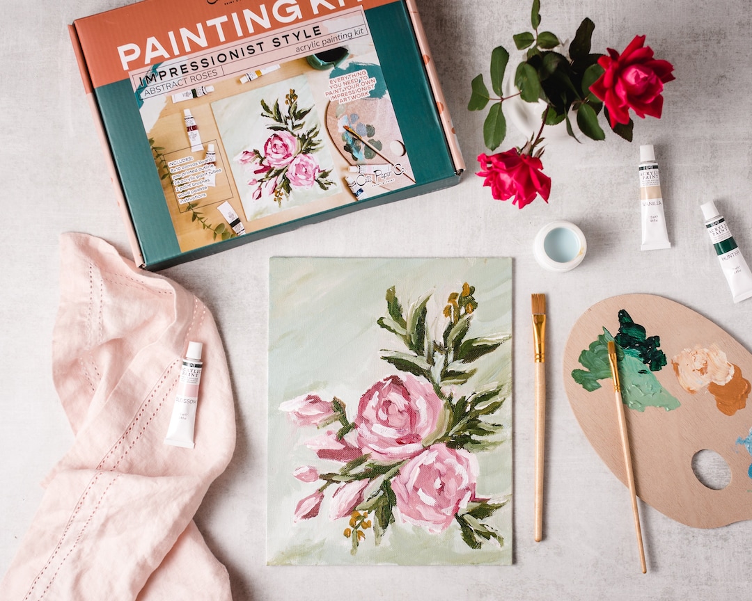 Abstract Roses Painting Kit/impressionist Painting Kit/abstract ...