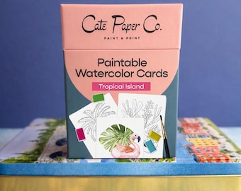 Paintable Watercolor Card Deck - Tropical Island