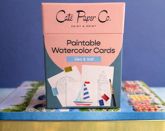 Paintable Watercolor Card Deck - Sea and Sail