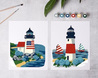East Coast Lighthouse paint by number kit/painting kit/craft/adult coloring/decor diy