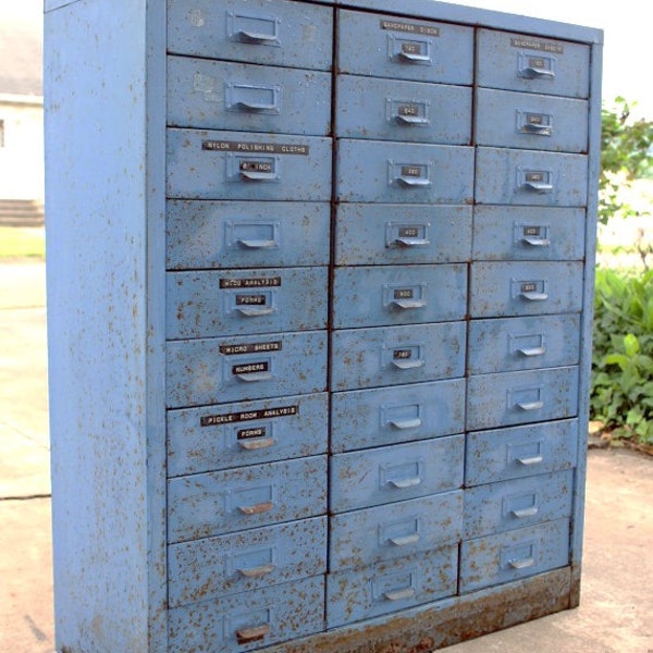 RESERVED for Kelly Vintage Industrial  Cabinet with Drawers