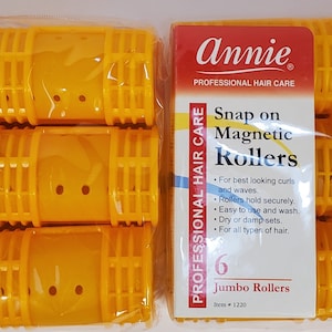 annie (2 packs) annie 6 ct  snap on jumbo  MAGNETIC ROLLERS  jumbo size