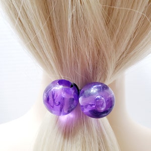 buy 1 get 1 free girl kids Knocker Balls blue pink purple Jumbo Bead Hair Tie Elastic Hair Tie  Jumbo Bobbles Ponytail Holder scrunchies