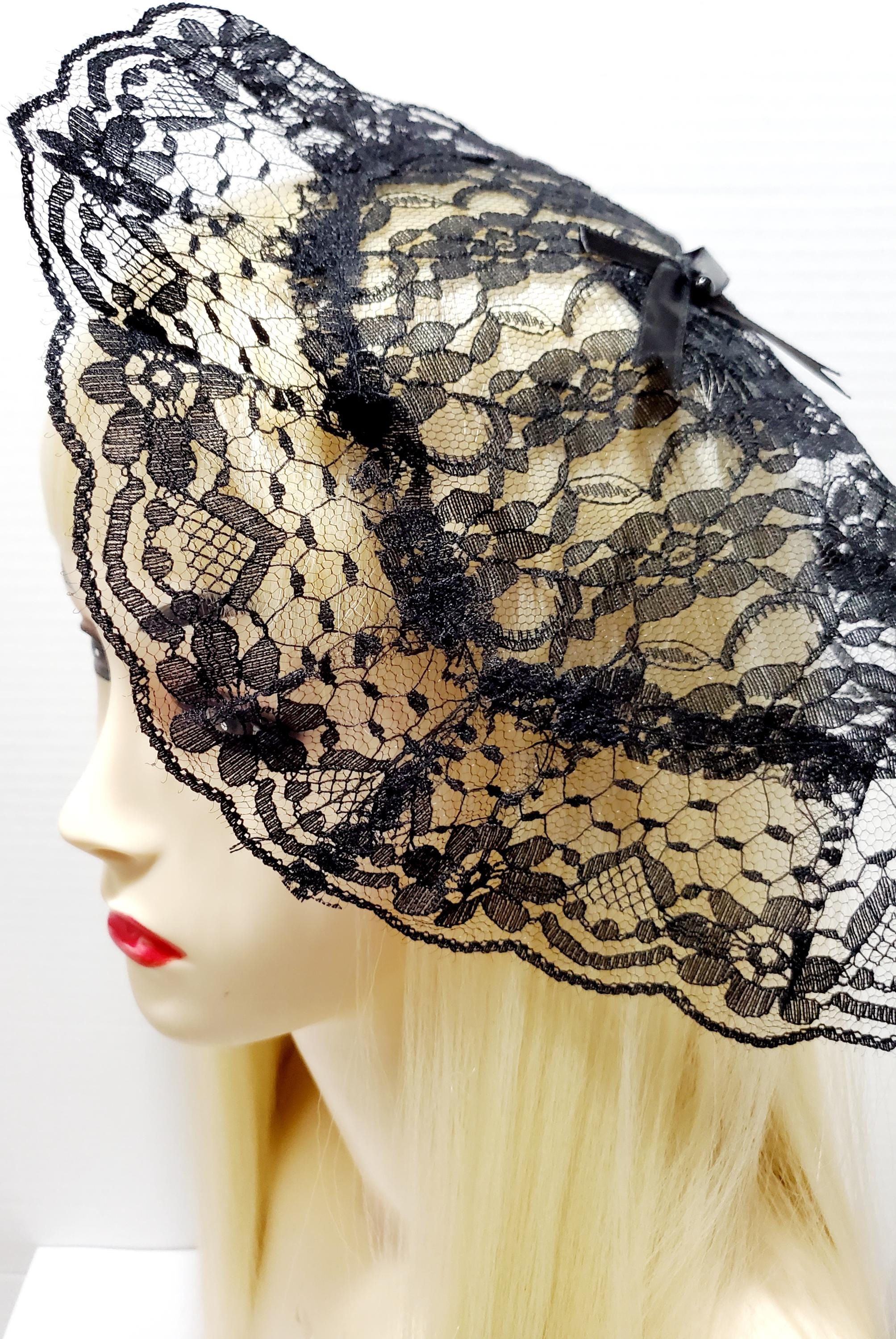 Daytime Wrap  Church Chic Black Lace Floral Hat il_fullxfull.7062349499_nibv.jpg main image 4