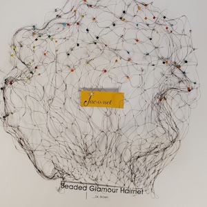 buy 1 get 1 free &quot; Jac-O-Net mixed color beaded glamour thin hair net dark brown , black , grey