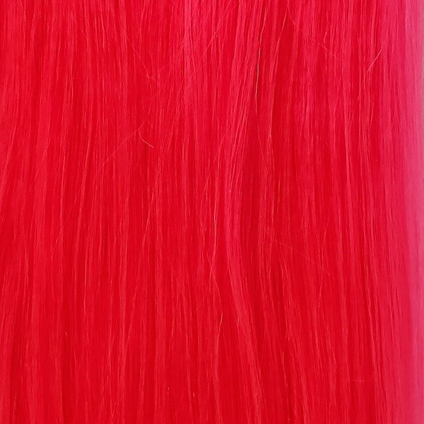 12 inch color hair  synthetic weft  Hair Weaving  styling 12 inch hair  extension Straight Track # red , # hot pink