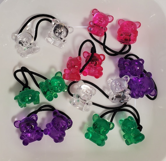 3 PCS Crystal Bead Hair Tie - Purple and Black LaMignonne Glitter Purple Rhinestone Hair Tie with Bowknot  main image 3