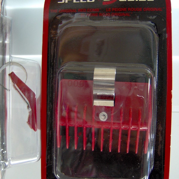 speed O guide clipper guard No N 000 1/32"  00 1/16" 3/16" 0a 5/16" No 1 7/16" No 2 11/16"  No 1a 9/16"  red universal Comb Attachment