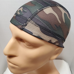 buy 1 get 1 free woodland camouflage spandex Dome cap man Hat skull BIKER HEAD LINER football sport Beanie Cap