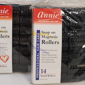 2 packs of annie snap on  magnetic roller  (small, medium,large, x-large) professional hair care roller