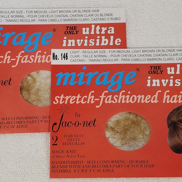 buy 1 get 1 free  Jac-O-Net #146 Mirage ultra Invisible thin Hair Net stretch fashioned hair net