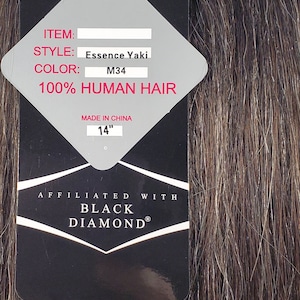 14 INCH #34 (brown mixed) Salt and Pepper(little brown mixed) 100% human weave hair 14 inch extension Straight Track Grey Color