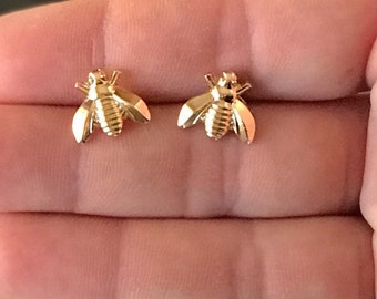 Bee earrings, silver or gold, bee studs, bee you, bridal party gift, gold, minimalist earring, bee decor, gift for honey