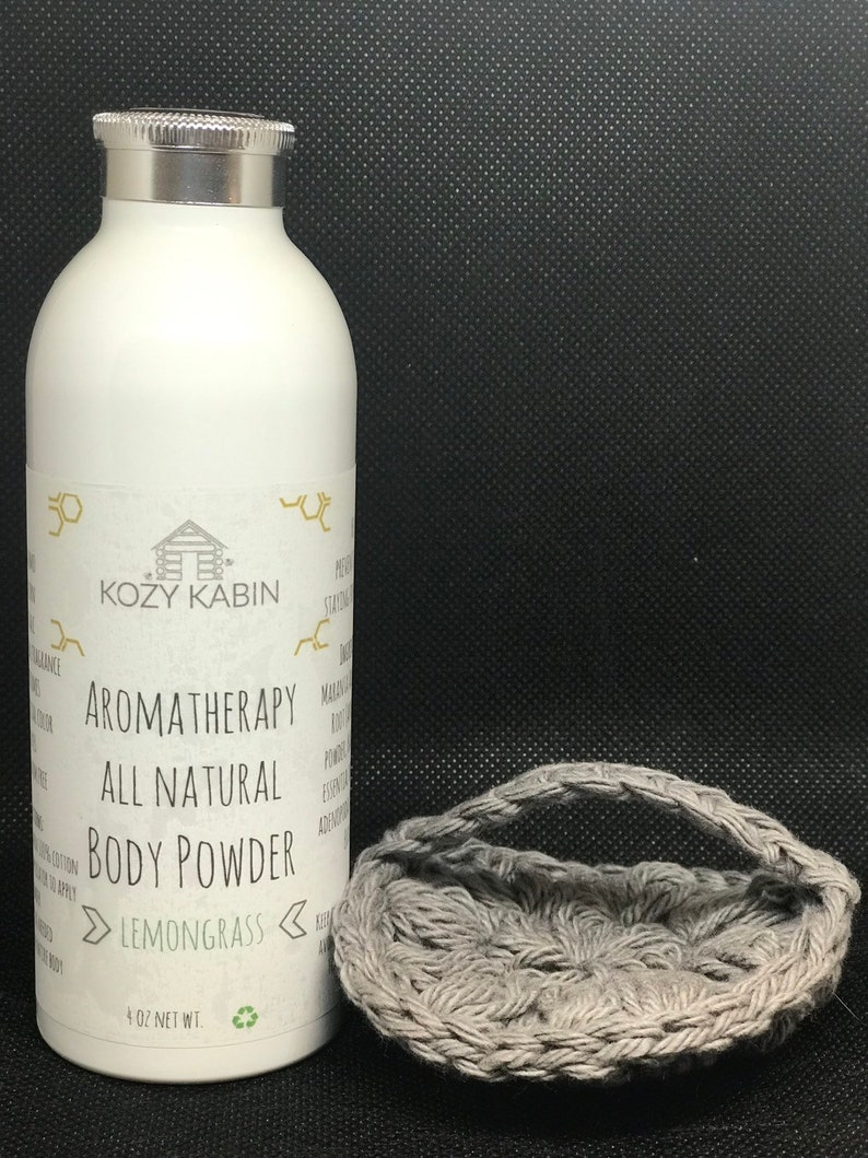 Natural Body powder,talc free,corn free,essential oils,aromatherapy,natural deodorant,baby powder,powder puff,vegan body powder, bath powder image 1