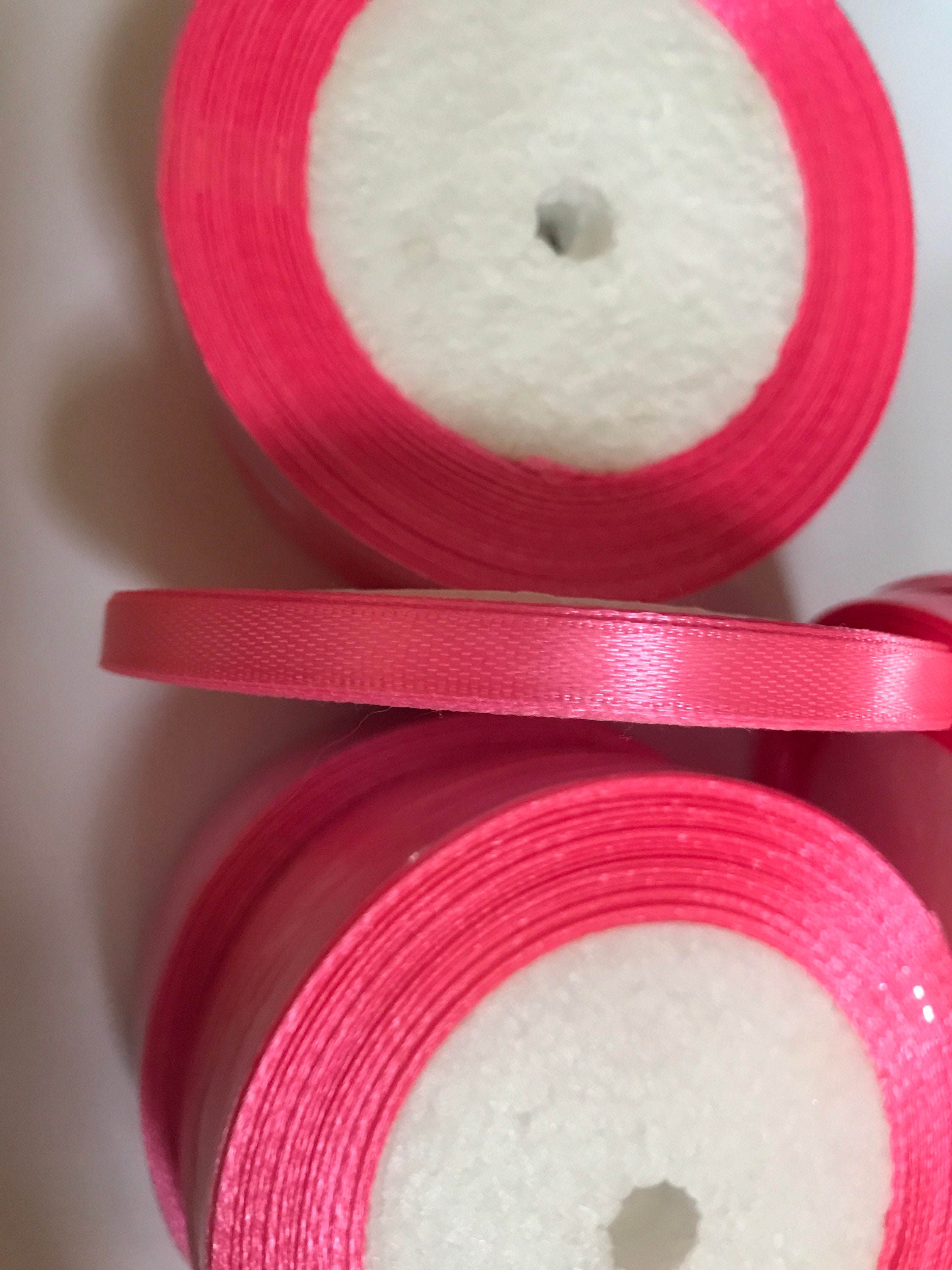 Bright Pink Ribbon Shocking Pink Satin Ribbon 1/8 Inch Width Double Faced  100 Yard Spool gi18satribbonshockingpink 
