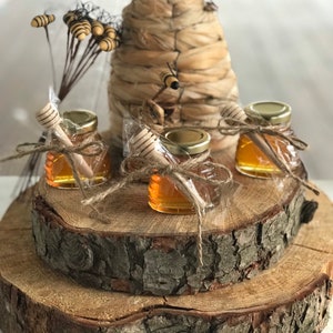 One Mini Honey skep/hive jar,wedding favor,honey wedding favor, honey baby shower, mini hive jars,honey dippers,winnie the pooh,raw honey