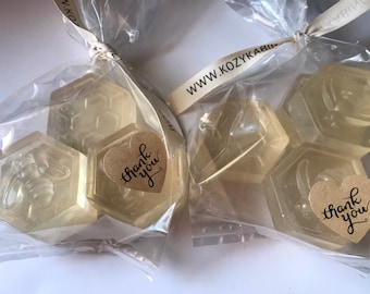 Set of 5,honey goat milk soap,baby shower favors,goat milk,honey soap,bee party,shower favors, wedding favors,pooh,honey,handmade,soap