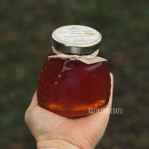 Raw honey,bulk honey,pure honey, unfiltered honey, local honey, glass, wildflower honey, Kozy kabin image 3