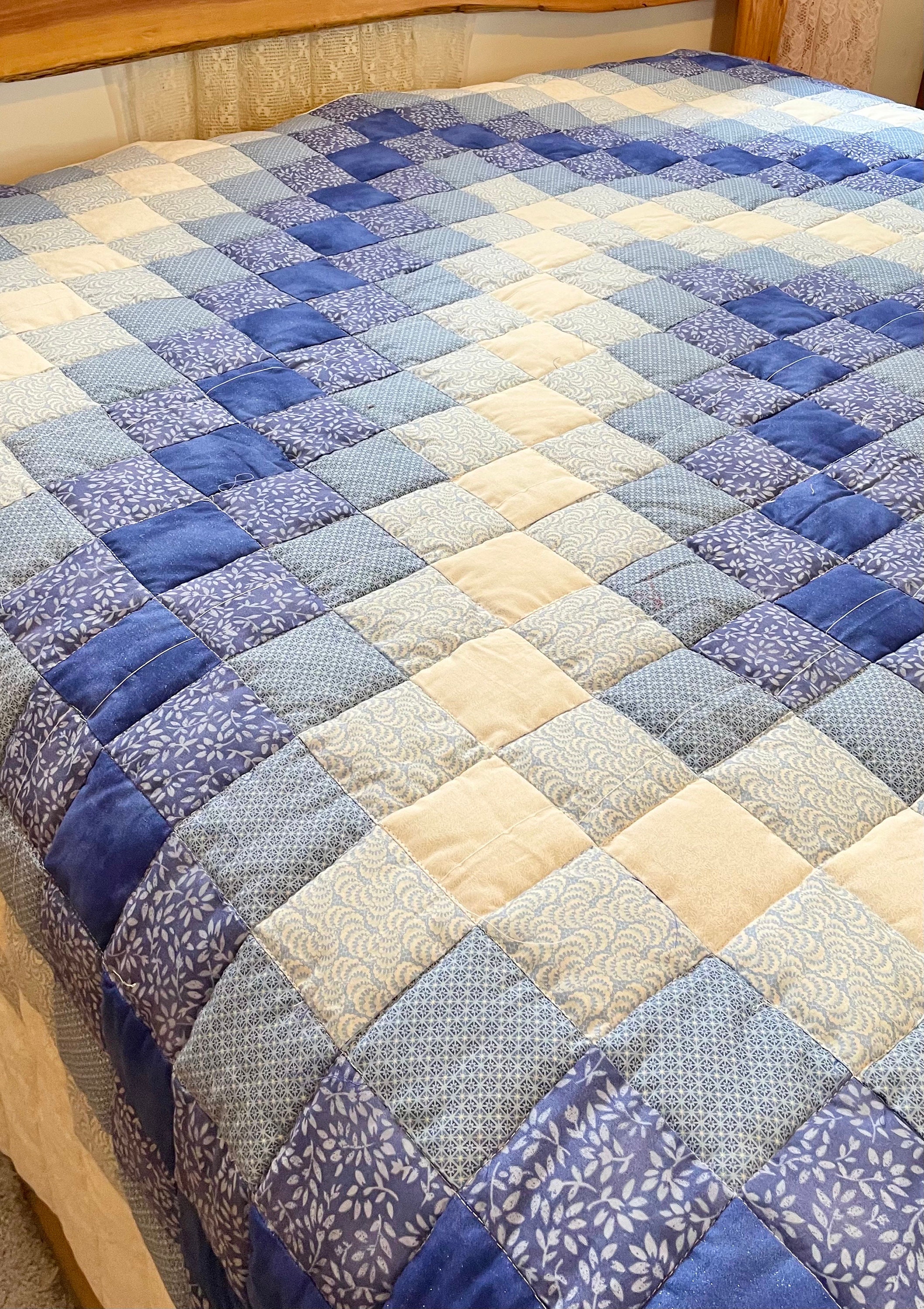 Blue Trip Around the World, Trip Around the World, Blue Quilt, Vintage ...