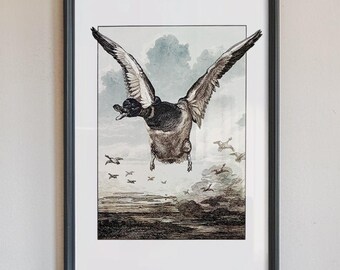 Wild Ducks Print: Retro Outdoors Art, Mallard Poster, Rustic Lake House Decor
