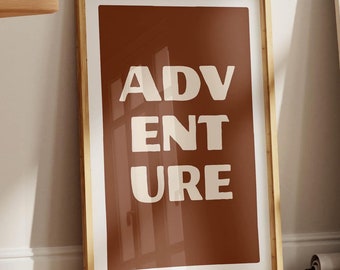 Retro Adventure Print, Camping Decor, Cabin Wall Art (11x17)