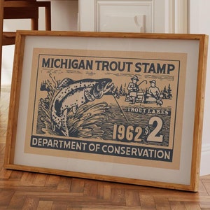 Missouri Forelle Fischen Poster Druck Geschenk für Fischer Angler Poster Fisch Dekor Angler Kunstwerk Outdoorsy Angeln Papa