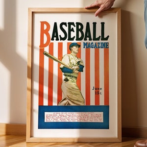 Retro Baseball Art Print Classic Baseball Poster Vintage Sports Fan Gift Baseball Decor Home Office Sports Wall Art Gift