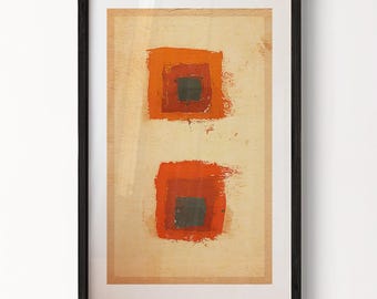 Rustic Doorways Print: Color Block Textile Art Poster, Lake House Decor
