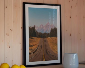 Travel Snapshot Wyoming Print Wyoming Art Wall Decor Grand Teton Wyoming Wall Art Gift For Traveler Outdoorsy US Rustic Scenery