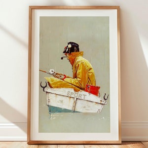 Retro Fishing Print Vintage Fishing Poster Gift for Fisherman Lake House Wall Decor Cabin Wall Art Outdoorsy Dad Gift For Him