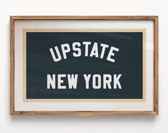 Rustic Upstate New York Print: Retro Adirondack Poster, Outdoorsy Decor