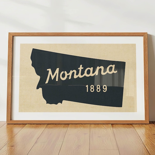 Pôster retrô de Montana: Impressão de 1889 - Arte de parede para viagem pelo estado.