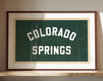 Retro Colorado Springs Print: El Paso County, State Travel Wall Art