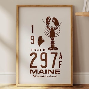 Local State Maine Print Maine Art Wall Decor Retro Travel Maine Wall Art Gift For Traveler Outdoorsy US Rustic State Symbol