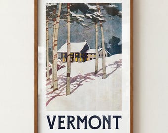 Rustic Vermont Print: Green Mountain State Poster Outdoors Wall Art