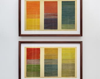 Vintage Color Grade Prints: Retro Artist Palette Posters, Set of 2
