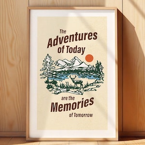Retro Camping Poster Outdoors Art Print Outdoorsy Gift for Friend Camping Wall Art Camper Wall Decor Wilderness Artwork
