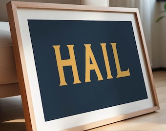 Retro Michigan Art Print Hail Poster State of Michigan Wall Art Retro United States Wall Decor Gift For Traveler or Michigander