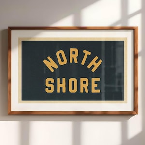 Retro North Shore-print: Massachusetts poster hut muurkunst decor Verenigde Staten
