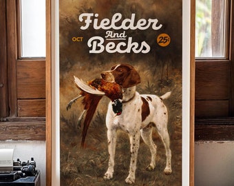Retro Hunting Dog Art Print: Vintage Outdoorsman Gift