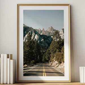 Impresión de instantáneas de viaje del monte Whitney, decoración de pared artística de California, arte de pared con fotografías del monte Whitney, regalo para viajeros, sequoia, paisajes rústicos de EE. UU. al aire libre